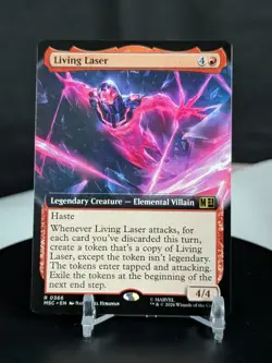 MTG Living Laser EXTENDED ART NON-FOIL NM Marvel Commander MSC #0366 Rare - Image 1