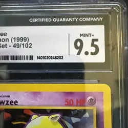 Drowzee 1999 49/102 Graded Pokemon Card CGC Mint 9.5 - Image 3
