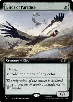 Birds of Paradise (Extended Art) 377 Commander: Marvel Super Heroes MTG NM - Image 1