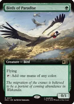 Birds of Paradise (Extended Art) 377 Commander: Marvel Super Heroes MTG NM - Image 3