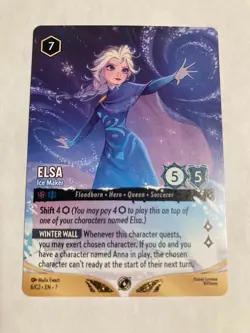 2025 DISNEY LORCANA DLC CHALLENGE PROMO 6/C2 EN 7 CARD ELSA ICE MAKER NON-FOIL # - Image 1