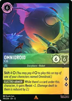 Cold Foil OMNIDROID V.10 1x Rare Disney Lorcana NM - Image 1
