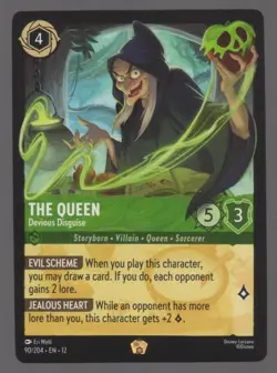 Disney Lorcana Wilds Unknown THE QUEEN Devious Disguise Legendary #90/204 - Image 1