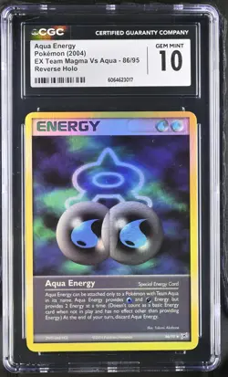 CGC 10 Aqua Energy EX Team Magma Vs Aqua 86/95 Reverse Holo Pokemon Card - Image 1