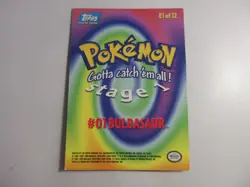 Bulbasaur Holo E1 of 12 Topps Pokemon Card LP - Image 3