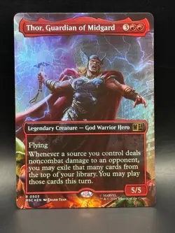 Thor, Guardian of Midgard (Borderless Foil) 503 Commander: Marvel Super MTG NM - Image 1