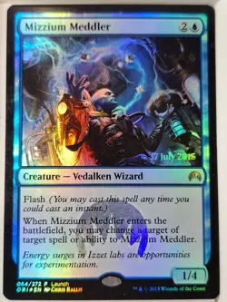 Mizzium Meddler - FOIL - Launch Promo - Magic the Gathering MTG Nice! - Image 1