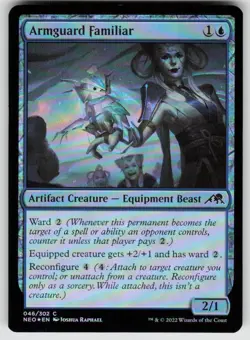 Armguard Familiar 46 Common Kamigawa: Neon Dynasty Magic: The Gathering Foil NM - Image 1