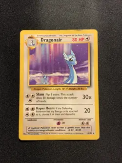 Dragonair 18/102 Base Set Single WOTC HP Creased Vintage Pokemon Card - Image 1