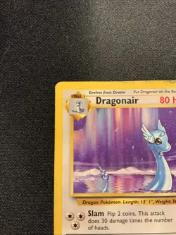 Dragonair 18/102 Base Set Single WOTC HP Creased Vintage Pokemon Card - Image 2
