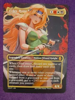 Celes Rune Knight MTG Fan Art Anime Test Card - Image 1