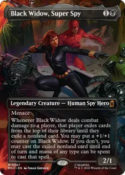 Foil - Black Widow, Super Spy (Borderless) - 0347 - Marvel Super Heroes - NM - Image 1