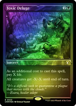 Toxic Deluge FOIL ETCHED - 0523 - Rare- Commander Masters CMM MTG - Image 1
