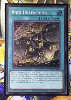 Void Unleashing BLGG-EN025 | Mint 1st Edition Yugioh Secret Rare - Image 1