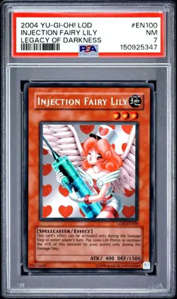 Yu-Gi-Oh! PSA 7 Injection Fairy Lily LOD-EN100 World-Wide English / EN Variant - Image 1