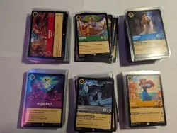 Disney Lorcana Bulk Lot 250 Cards LP-NM Commons Uncommons Duplicates Mixed TCG - Image 1