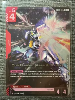 GUNDAM CARD GAME DUEL GUNDAM (ASSAULT SHROUD) GD01-045 LR FOIL ENGLISH NEWTYPE - Image 1