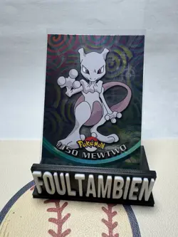 2000 Topps Tv Animation Pokemon Foil Card Mewtwo #150 - Image 1
