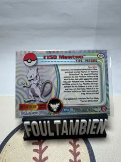 2000 Topps Tv Animation Pokemon Foil Card Mewtwo #150 - Image 2