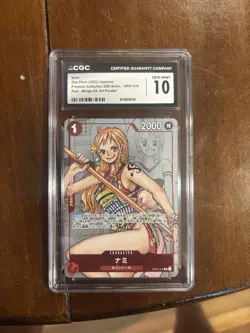 Bandai One Piece CCG Nami OP01-016 Manga Alt Art Parallel CGC 10 Japanese - Image 1