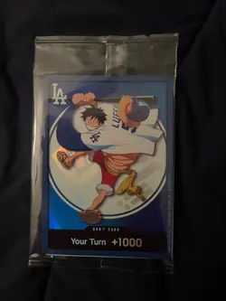 2026 ONE PIECE LOS ANGELES DODGERS MONKEY D LUFFY DON CARD PROMO 7/2/26 SEALED - Image 1