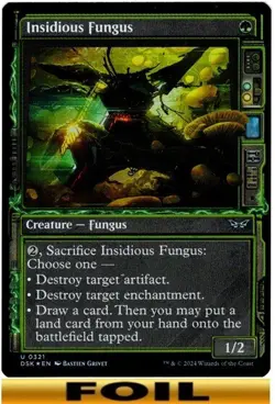 1x - Insidious Fungus - FOIL SHOWCASE - Duskmourn: House of Horror - UC NM MTG - Image 1