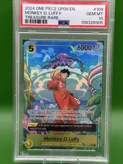 One Piece Monkey.D.Luffy OP07-109 Treasure Rare Two Legends PSA 10 Gem MT - Image 1
