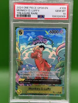 One Piece Monkey.D.Luffy OP07-109 Treasure Rare Two Legends PSA 10 Gem MT - Image 2