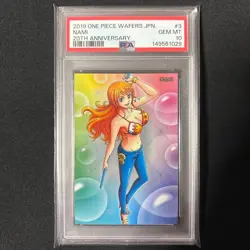 One Piece Nami Wafer Card PSA10 Grade Trading Card Collectible Authentic - Image 1
