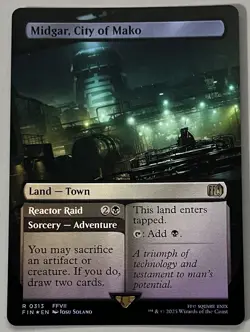 MTG Final Fantasy Midgar, City of Mako Land - Town RARE FOIL #0313 - Image 1
