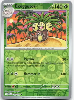 Exeggutor 103/165 Uncommon 151 Pokemon Reverse Holo Near Mint - Image 1