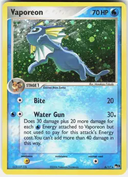 Pokemon Vaporeon 6/17 Rare POP Series 3 Pokemon Holo Near Mint - Image 1