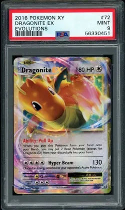 2016 Pokemon XY Evolutions Dragonite EX #72 PSA 9 MINT - Image 1