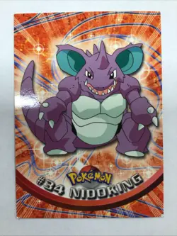 Nidoking #34 Blue Label 1999 Pokemon Topps TV Animation Series 1 LP - Image 1