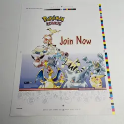 Vintage 1999 Pokemon League TCG Promo Advertisement WOTC - Image 1