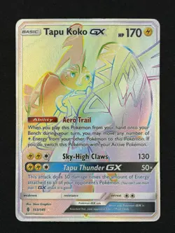 Pokemon Tapu Koko GX 153/145 Guardians Rising Secret Rare Holo - LP - Image 1