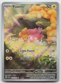 Pawmi 226/091 Illustration Rare Paldean Fates Pokemon Holo NM - Image 1