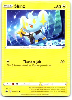 Shinx 040/159 Common Crown Zenith Pokemon Near Mint - Image 1