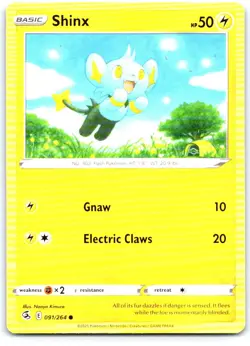 Shinx 091/264 Common Fusion Strike Pokemon Near Mint - Image 1