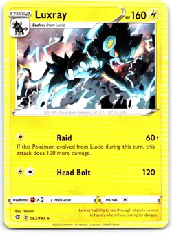 Luxray 62/192 Rare Deck Exclusives Pokemon Near Mint - Image 1