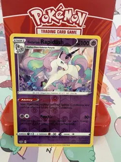 Pokemon Galarian Rapidash 082/202 Sword & Shield Base Reverse Holo LP - Image 1