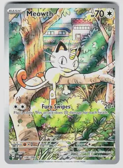 MEOWTH 106/094 ILLUSTRATION RARE PHANTASMAL FLAMES POKEMON HOLO NM/M - Image 1