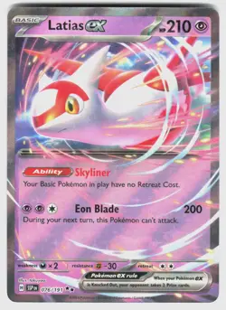 LATIAS EX 076/191 DOUBLE RARE SURGING SPARKS POKEMON HOLO NM/M - Image 1