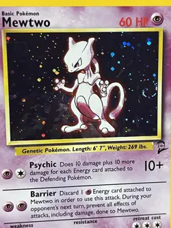 🌀Wizards of the Coast Mewtwo 10/130 Base Set 2 Holo Rare English NM Swirl🌀 - Image 1