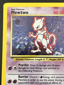 🌀Wizards of the Coast Mewtwo 10/130 Base Set 2 Holo Rare English NM Swirl🌀 - Image 4