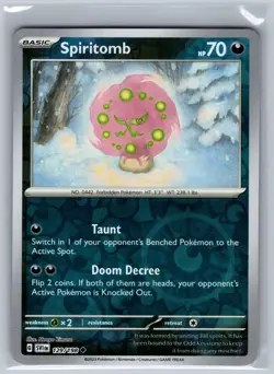 Spiritomb 129/198 Uncommon Scarlet & Violet Pokemon Reverse Holo Near Mint - Image 1