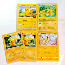 Pokemon Pikachu Card Lot 5 WOTC XY Black Star Promo Burning Shadows Roaring Skie - Image 1