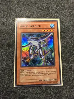 YuGiOh Abyss Soldier CMC-EN001 - Super Rare - LP Capsule Monster Coliseum Promo - Image 1