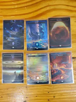 MTG Lot 6x Miscut Misprint Full Art Foil Unfinity Basic Lands NM - Image 1