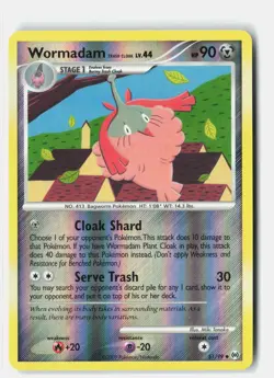 Wormadam Trash Cloak 51/99 Uncommon Arceus Pokemon Reverse Holo Lightly Played - Image 1